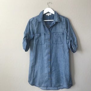 cream denim shirt dress